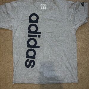 Adidas Men's Heather Gray Tee with Black Logo